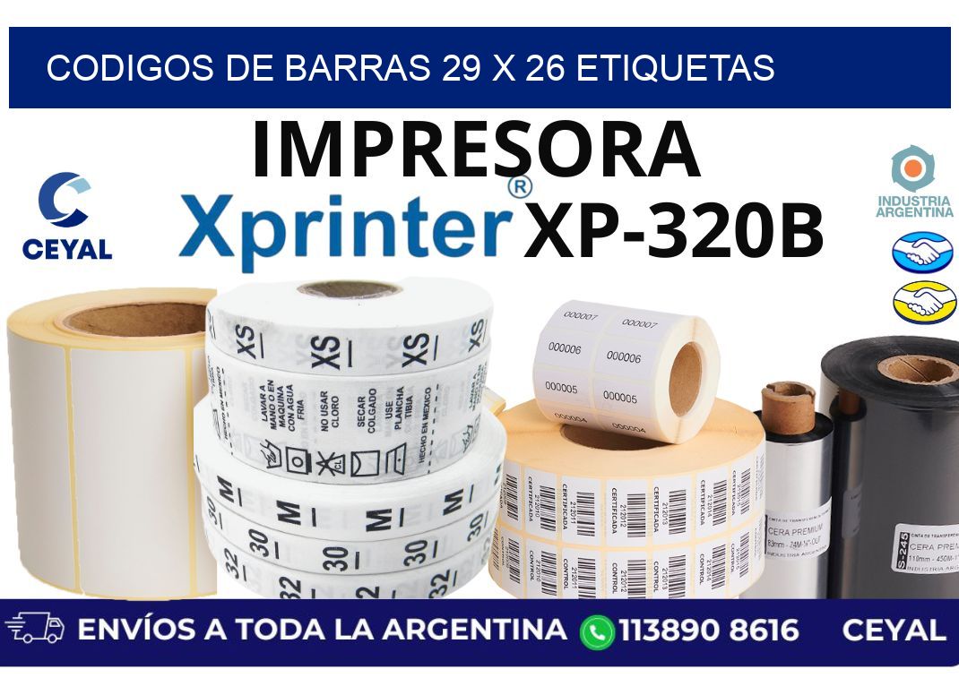 codigos de barras 29 x 26 etiquetas