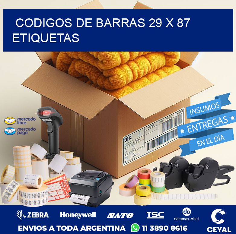codigos de barras 29 x 87 etiquetas