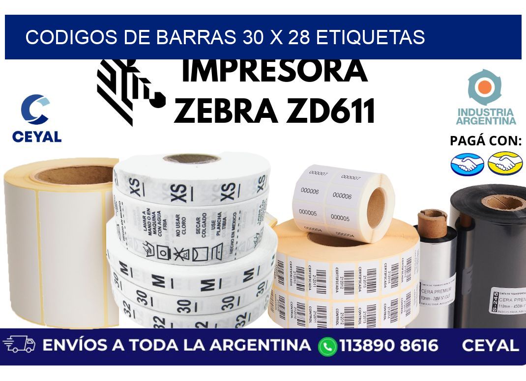 codigos de barras 30 x 28 etiquetas