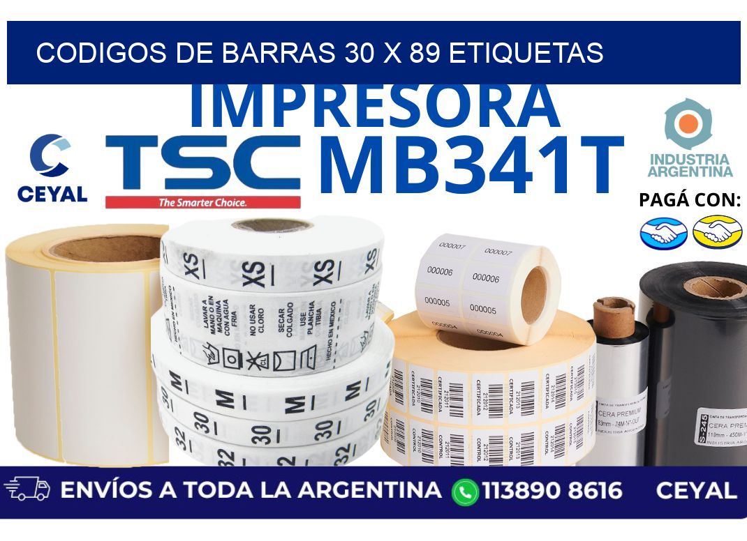 codigos de barras 30 x 89 etiquetas