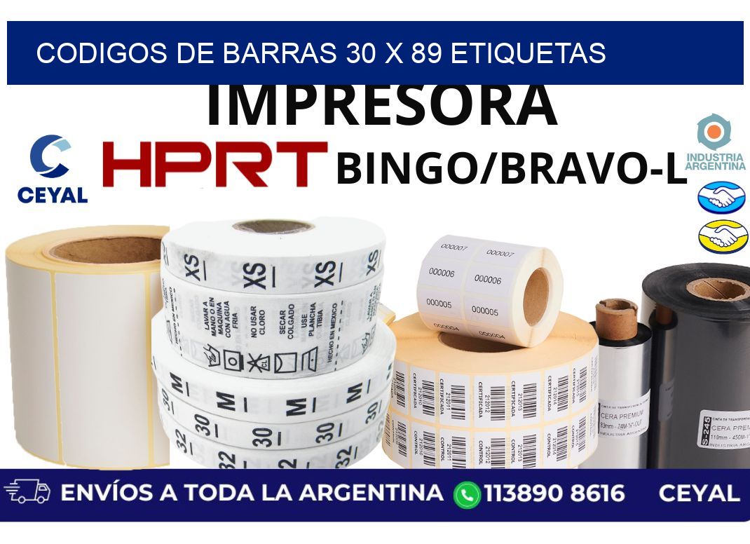 codigos de barras 30 x 89 etiquetas