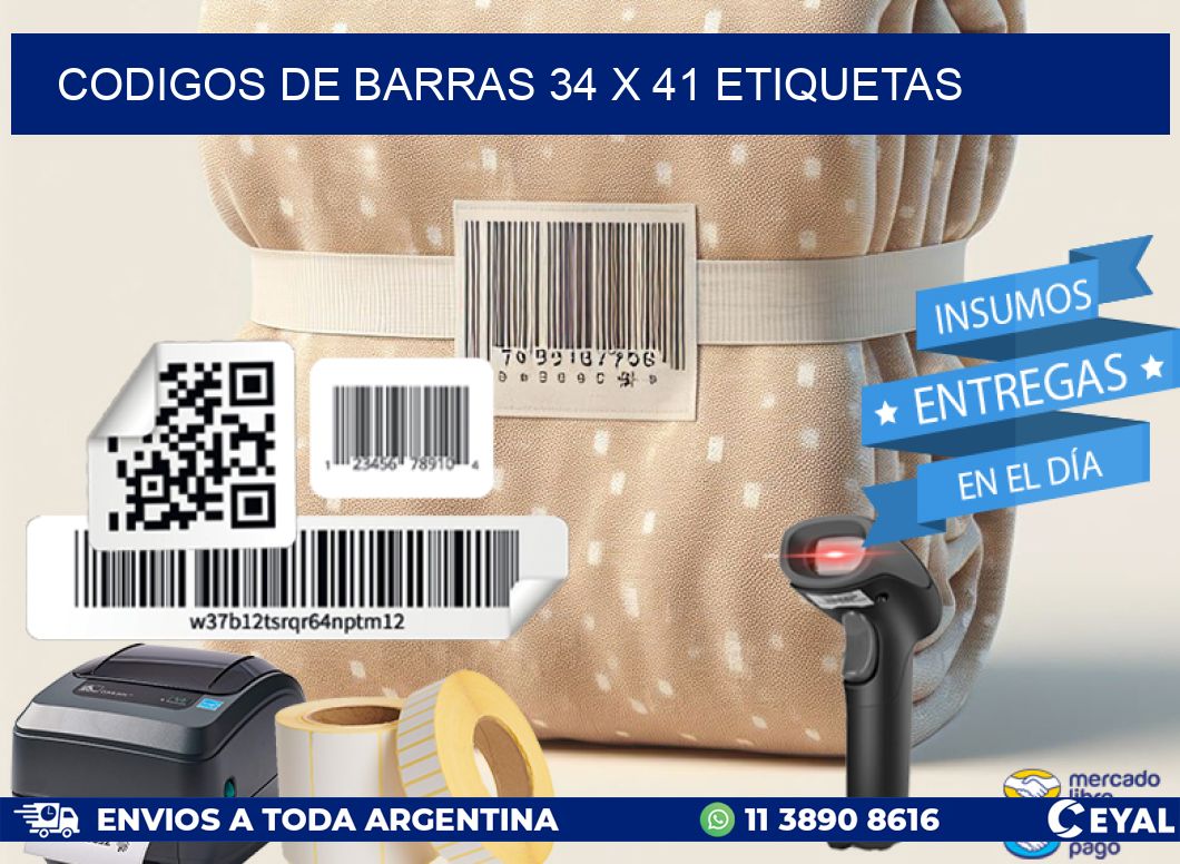 codigos de barras 34 x 41 etiquetas