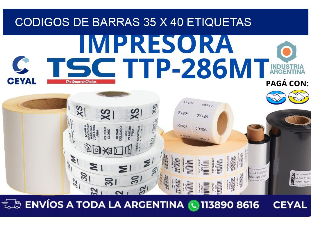 codigos de barras 35 x 40 etiquetas