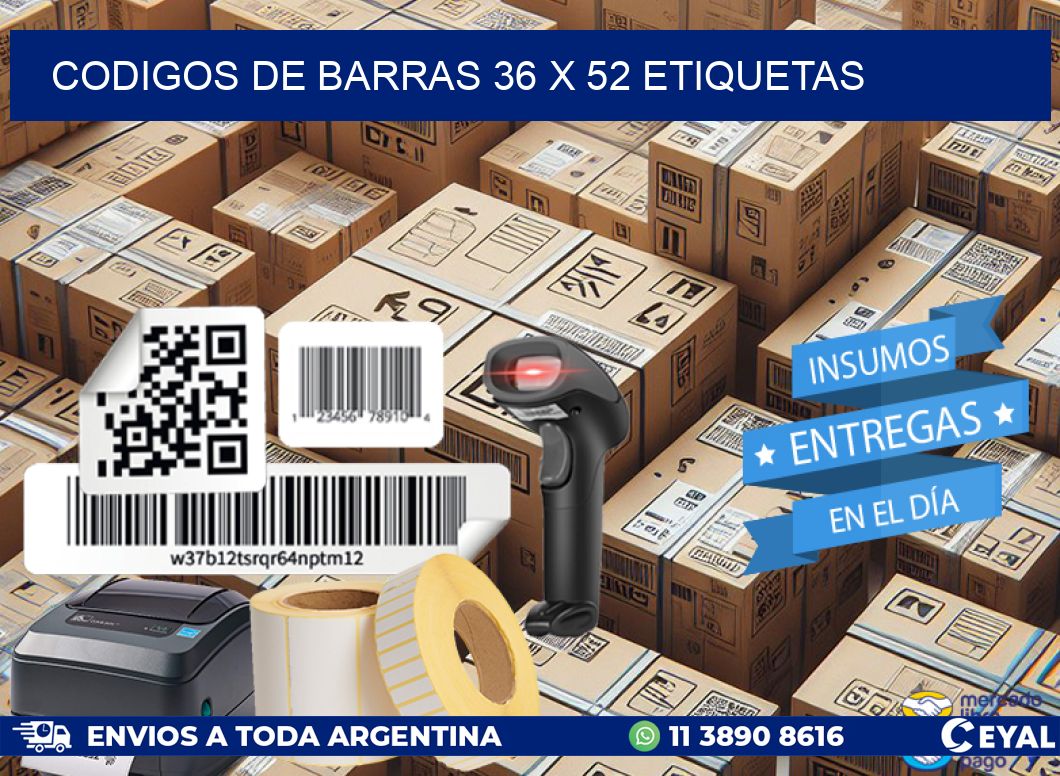codigos de barras 36 x 52 etiquetas