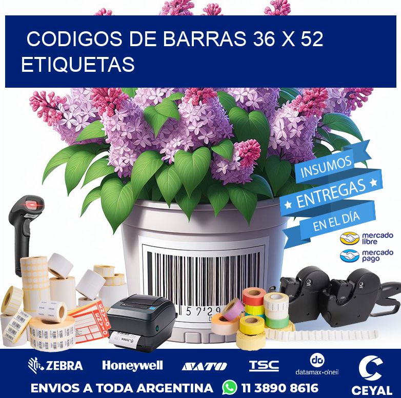 codigos de barras 36 x 52 etiquetas