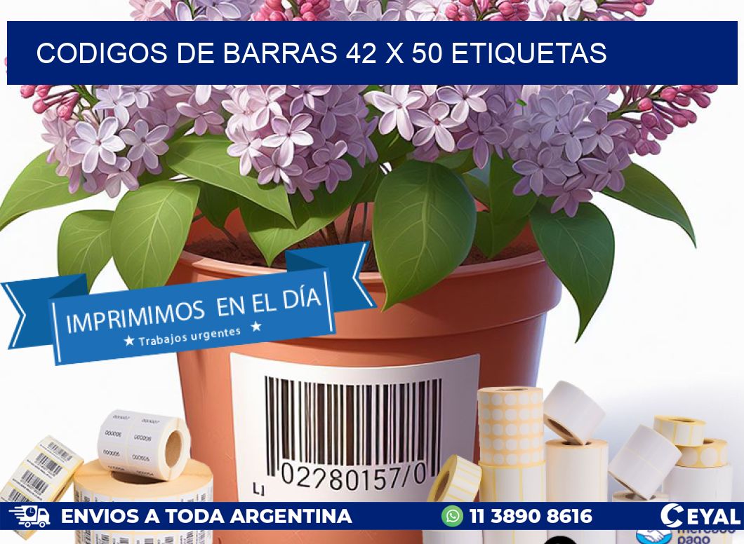 codigos de barras 42 x 50 etiquetas