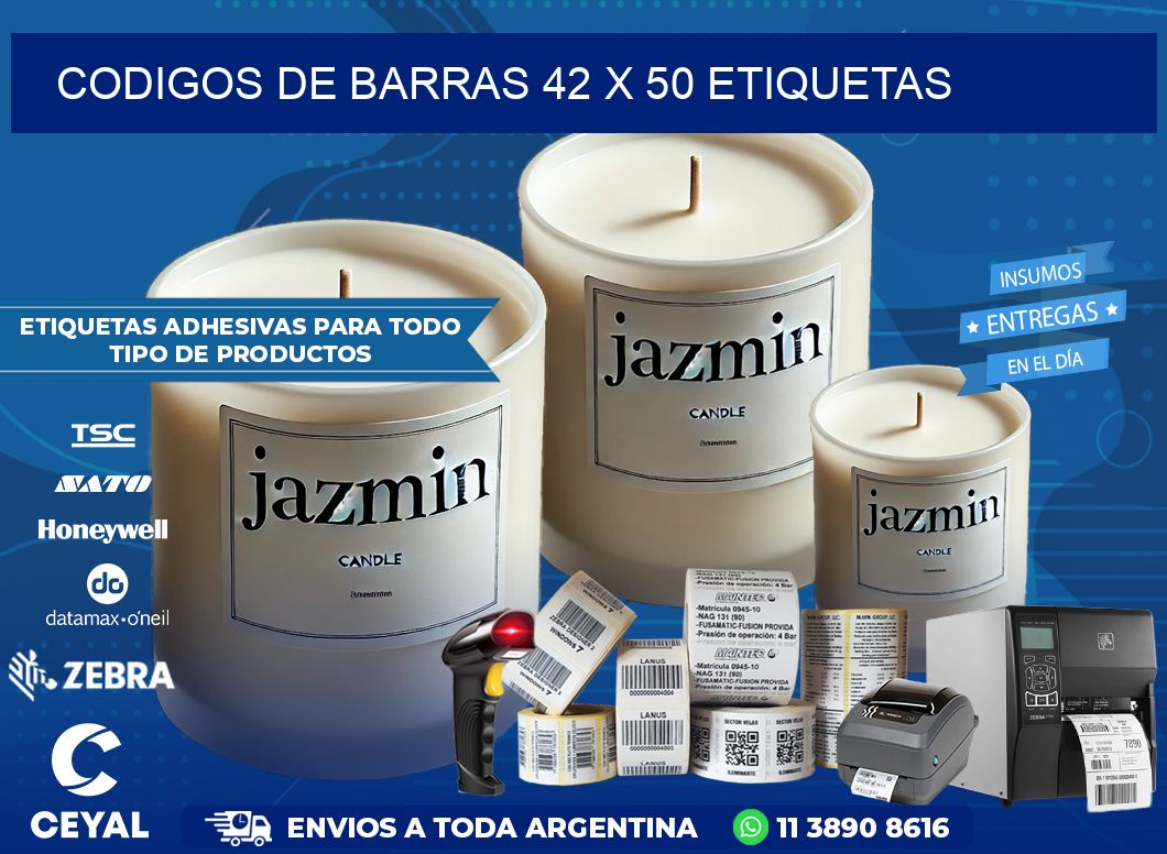 codigos de barras 42 x 50 etiquetas