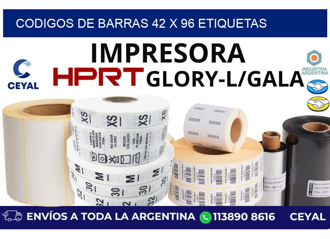 codigos de barras 42 x 96 etiquetas