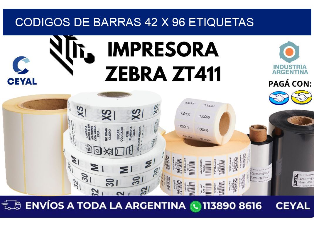 codigos de barras 42 x 96 etiquetas