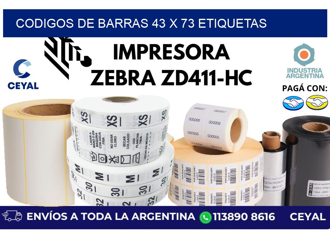 codigos de barras 43 x 73 etiquetas