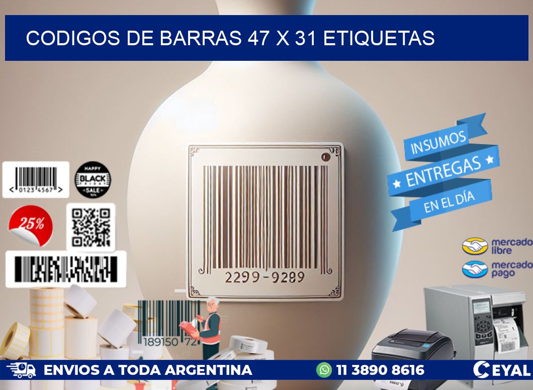 codigos de barras 47 x 31 etiquetas