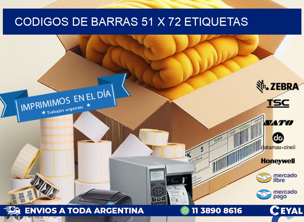 codigos de barras 51 x 72 etiquetas