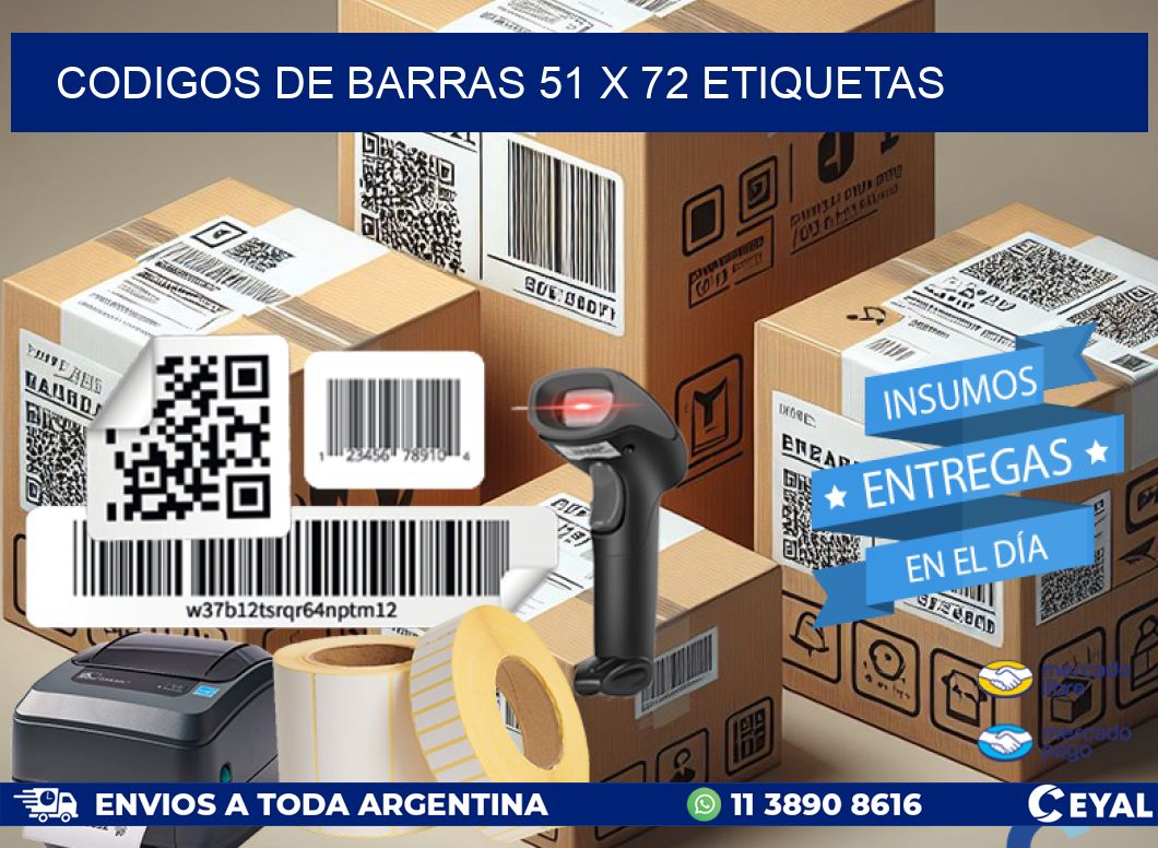 codigos de barras 51 x 72 etiquetas
