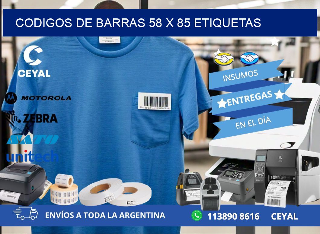 codigos de barras 58 x 85 etiquetas