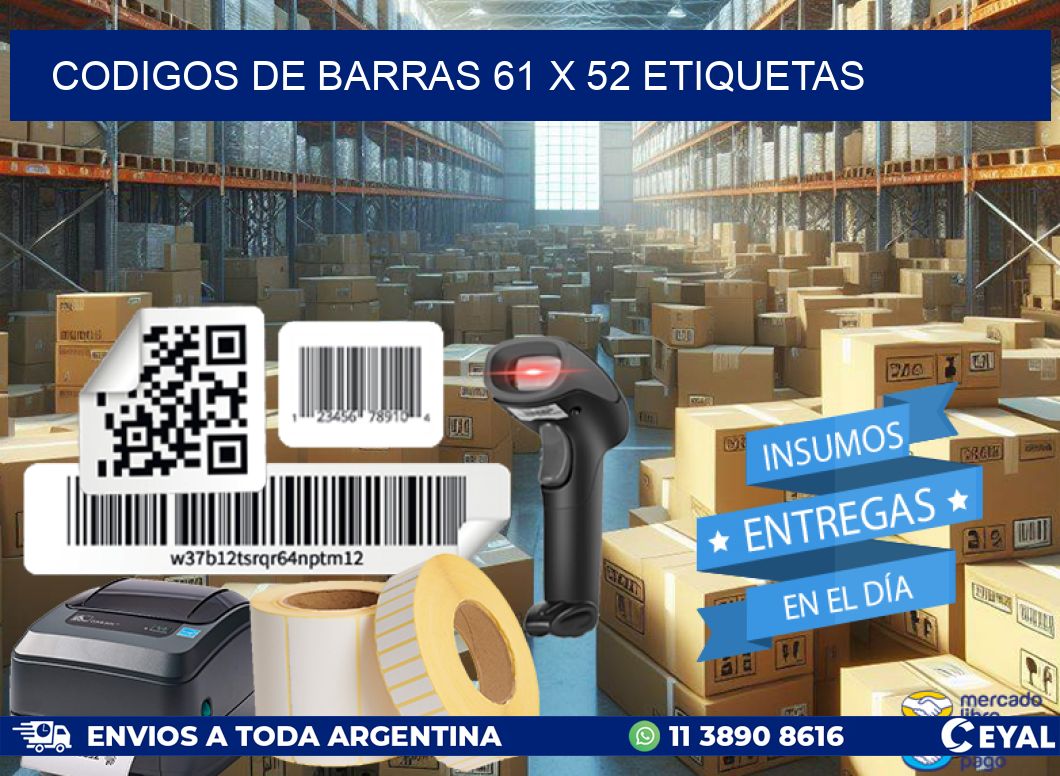 codigos de barras 61 x 52 etiquetas