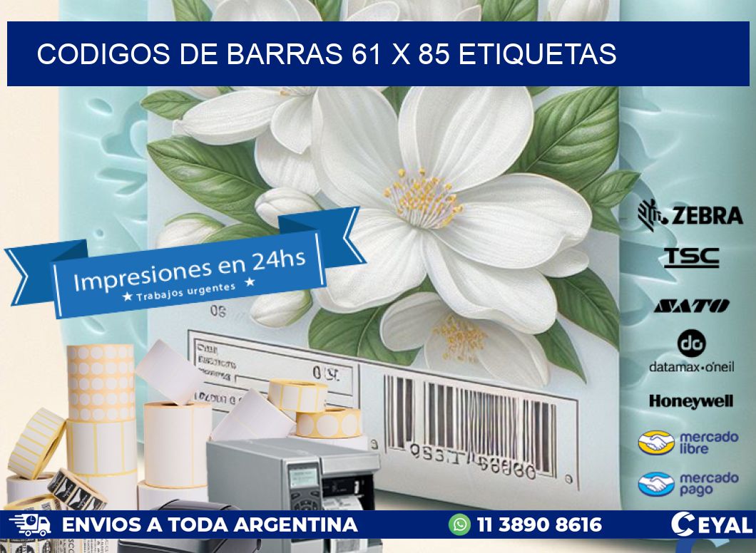 codigos de barras 61 x 85 etiquetas