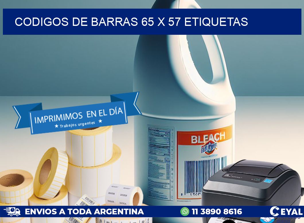 codigos de barras 65 x 57 etiquetas