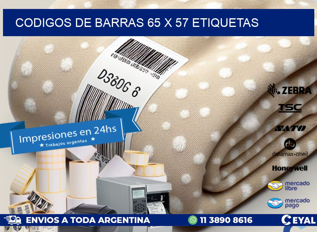 codigos de barras 65 x 57 etiquetas