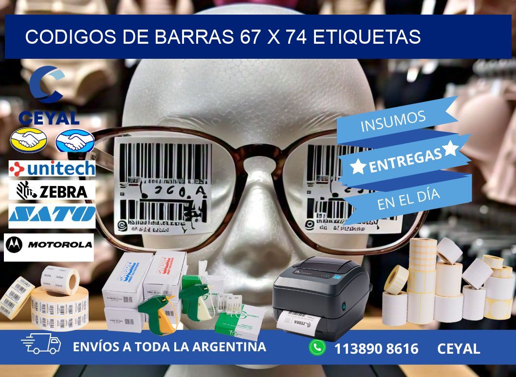 codigos de barras 67 x 74 etiquetas