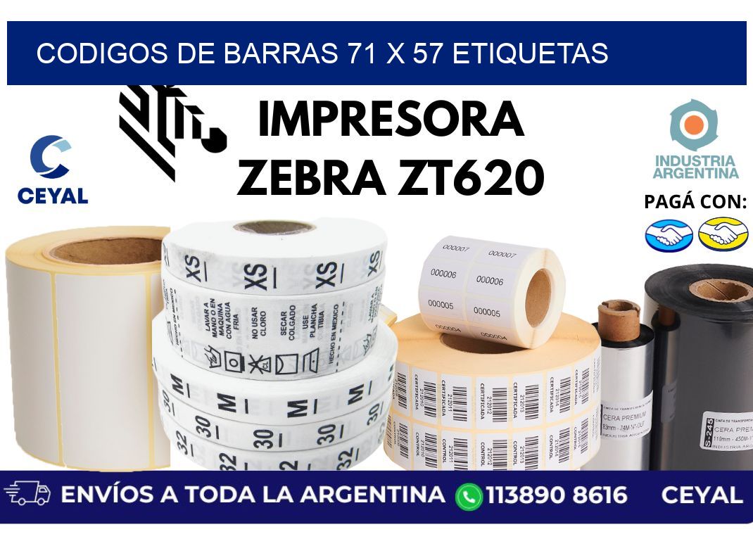 codigos de barras 71 x 57 etiquetas