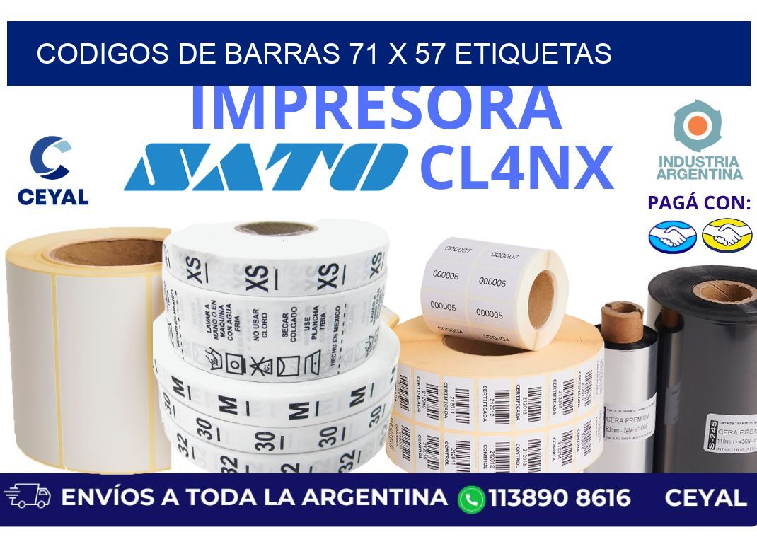 codigos de barras 71 x 57 etiquetas
