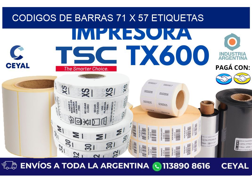 codigos de barras 71 x 57 etiquetas