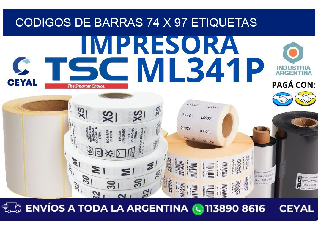 codigos de barras 74 x 97 etiquetas