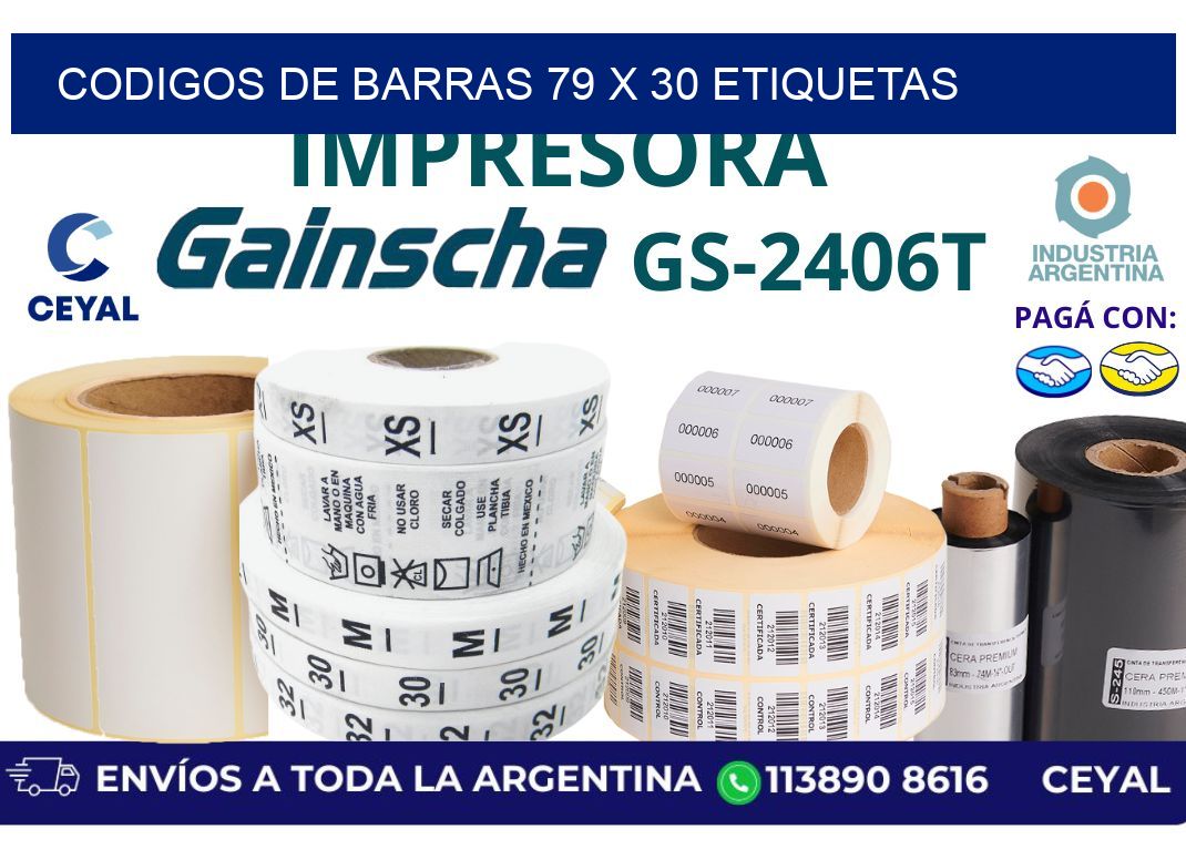 codigos de barras 79 x 30 etiquetas