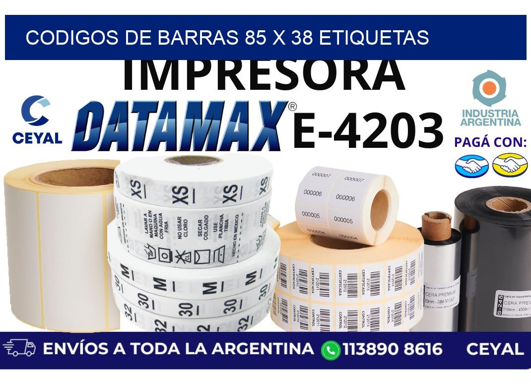 codigos de barras 85 x 38 etiquetas