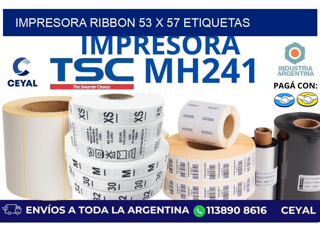 impresora ribbon 53 x 57 etiquetas