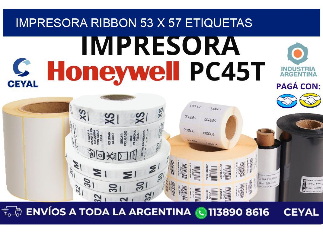 impresora ribbon 53 x 57 etiquetas