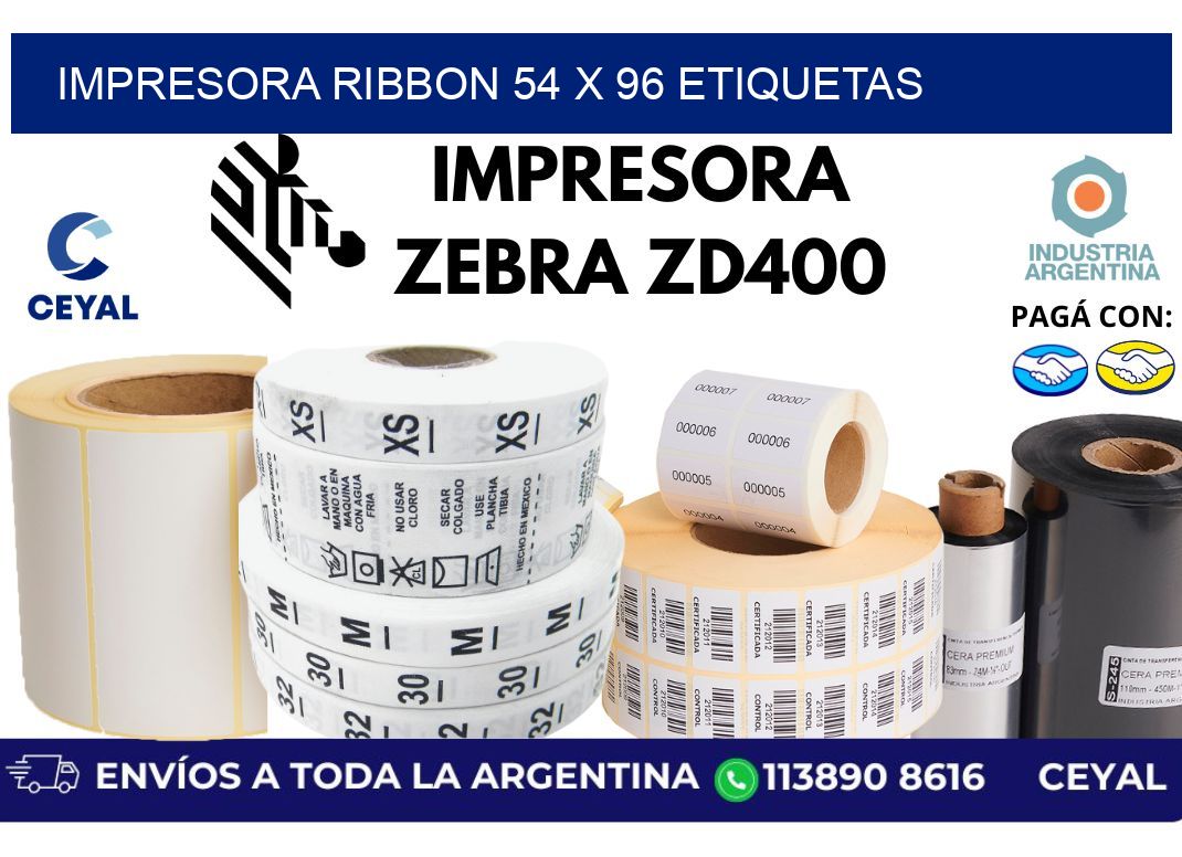impresora ribbon 54 x 96 etiquetas