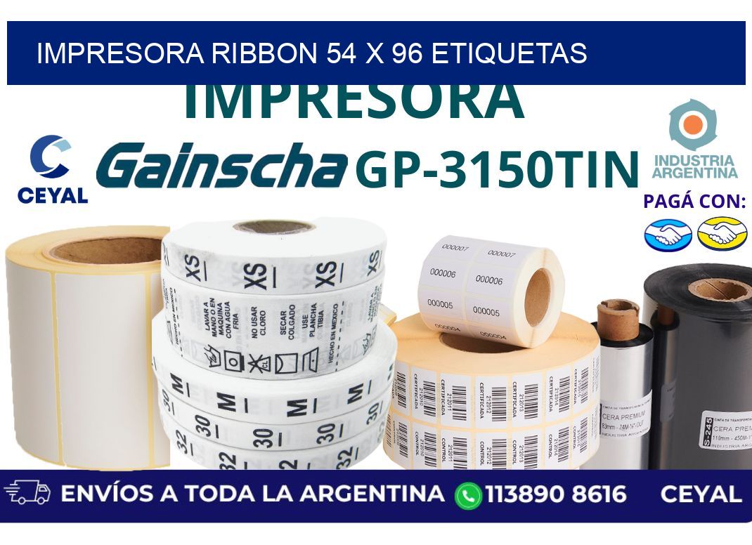 impresora ribbon 54 x 96 etiquetas