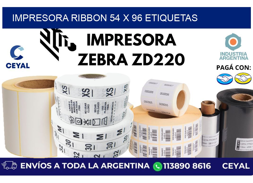 impresora ribbon 54 x 96 etiquetas
