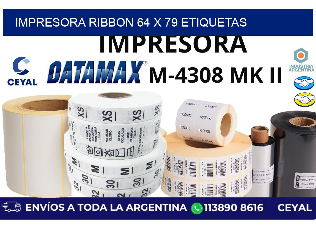 impresora ribbon 64 x 79 etiquetas