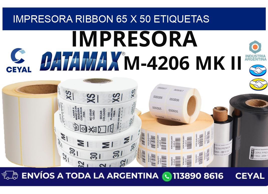 impresora ribbon 65 x 50 etiquetas