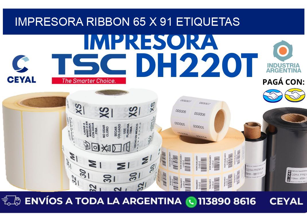 impresora ribbon 65 x 91 etiquetas