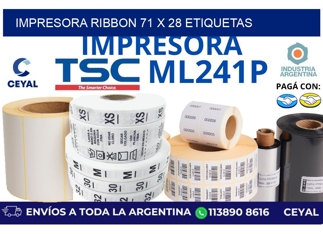 impresora ribbon 71 x 28 etiquetas