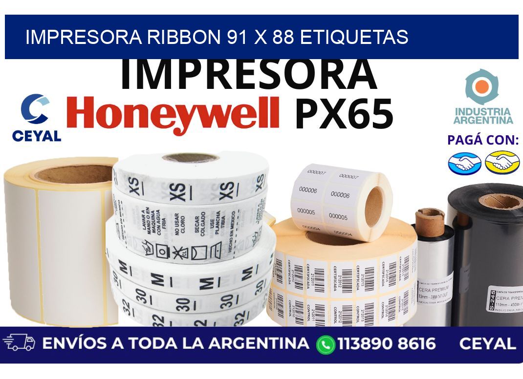 impresora ribbon 91 x 88 etiquetas