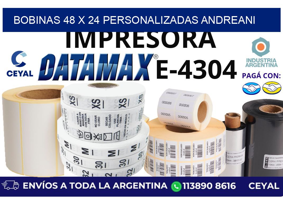 bobinas 48 x 24 personalizadas andreani