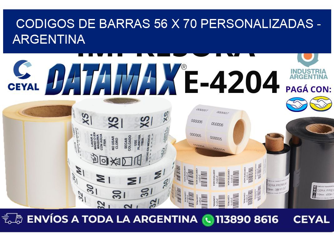 codigos de barras 56 x 70 personalizadas – Argentina
