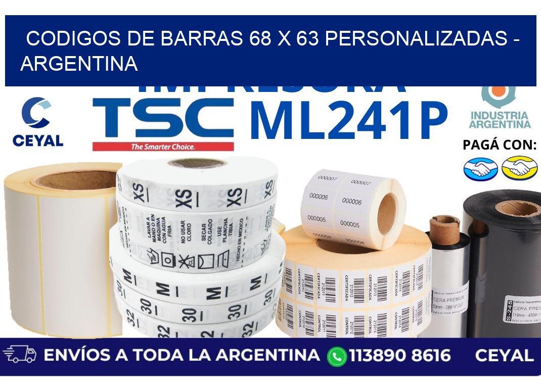 codigos de barras 68 x 63 personalizadas – Argentina