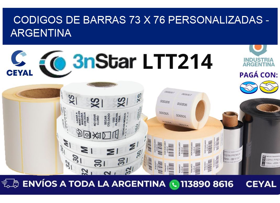 codigos de barras 73 x 76 personalizadas – Argentina