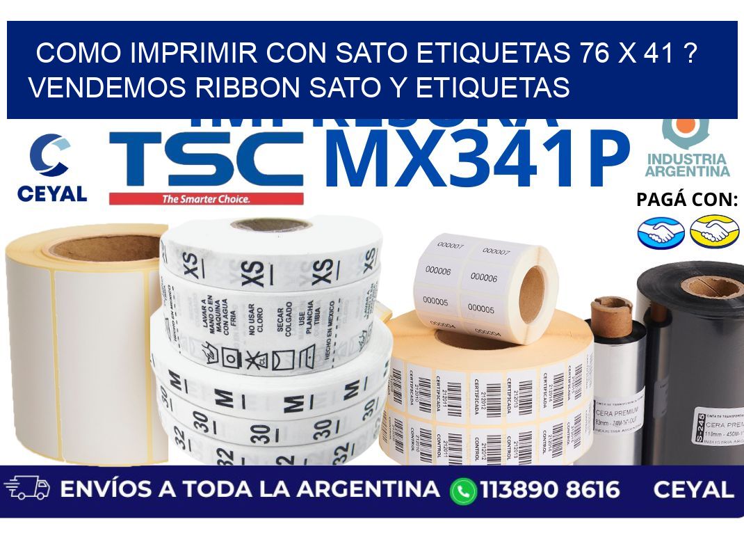 como imprimir con sato etiquetas 76 x 41 ? vendemos ribbon sato y etiquetas