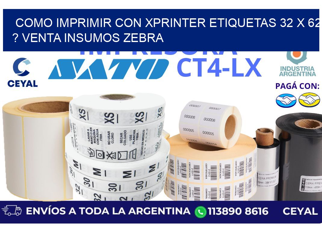 como imprimir con xprinter etiquetas 32 x 62 ? venta insumos zebra