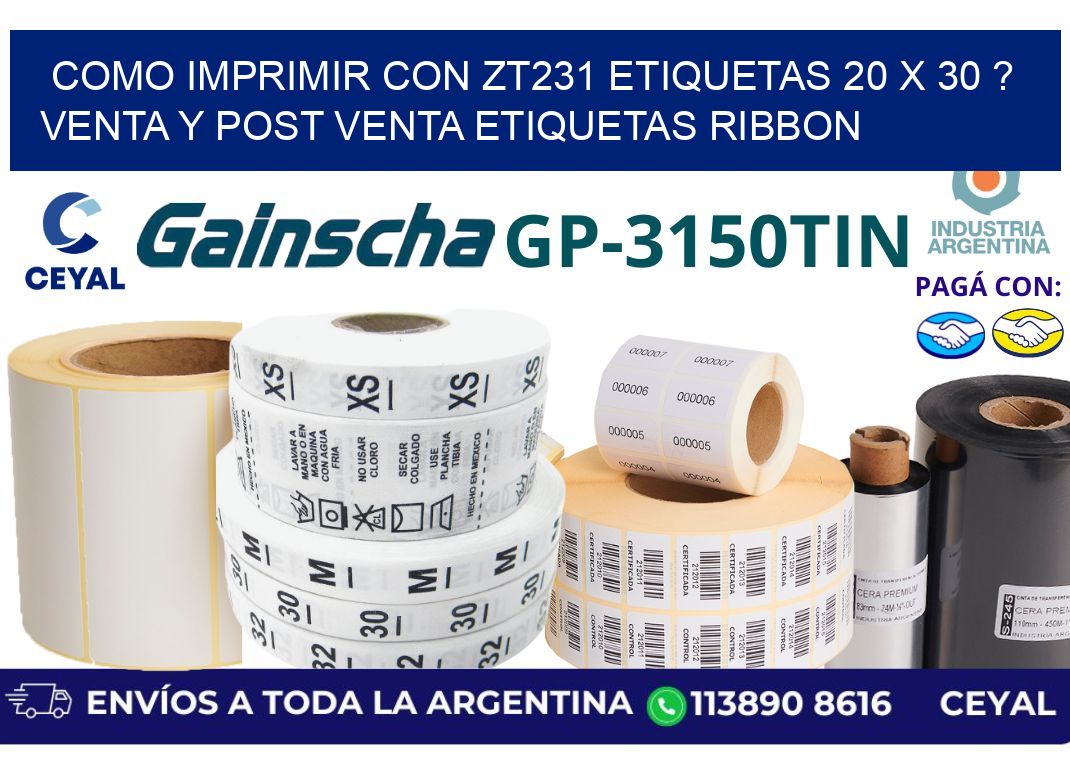 como imprimir con zt231 etiquetas 20 x 30 ? Venta y post venta etiquetas ribbon