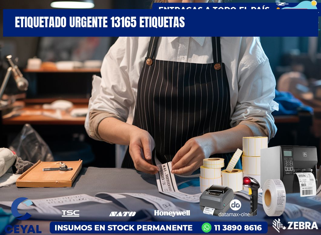 etiquetado urgente 13165 etiquetas