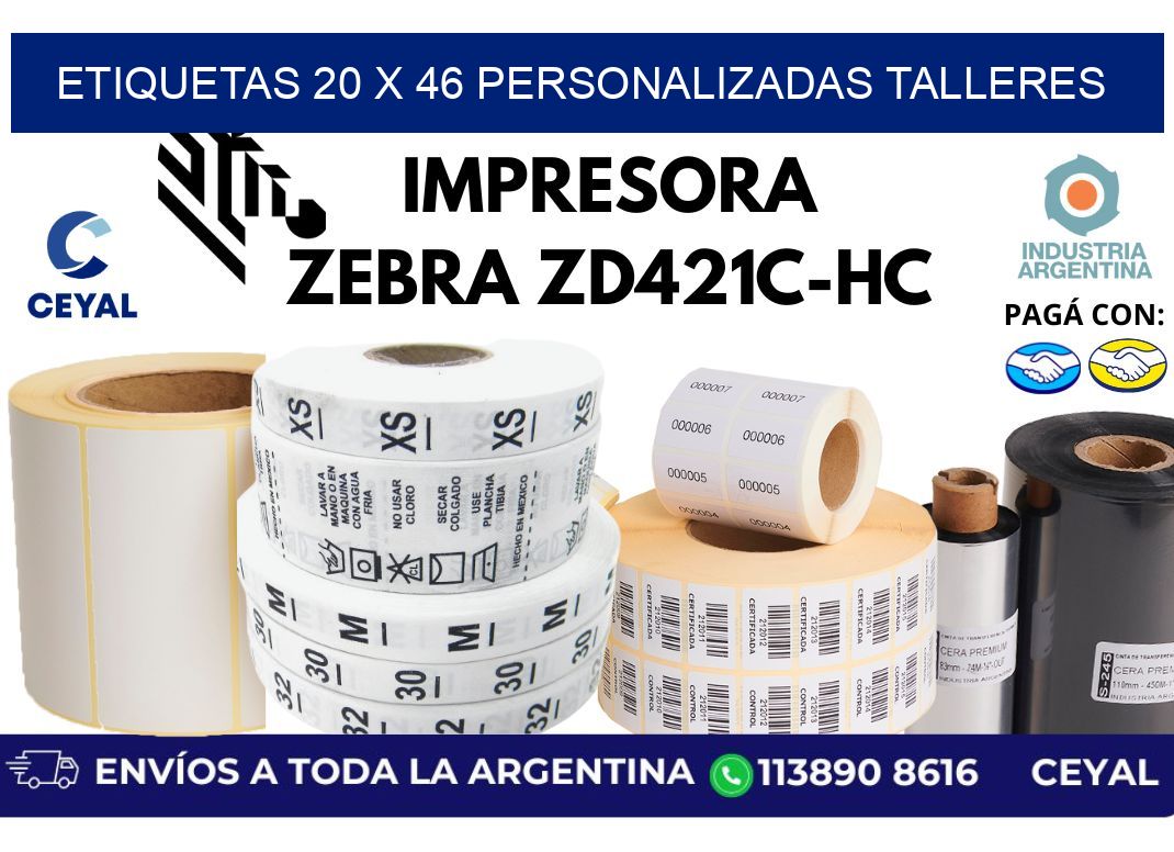 etiquetas 20 x 46 personalizadas talleres