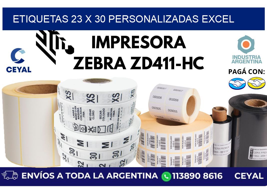 etiquetas 23 x 30 personalizadas excel