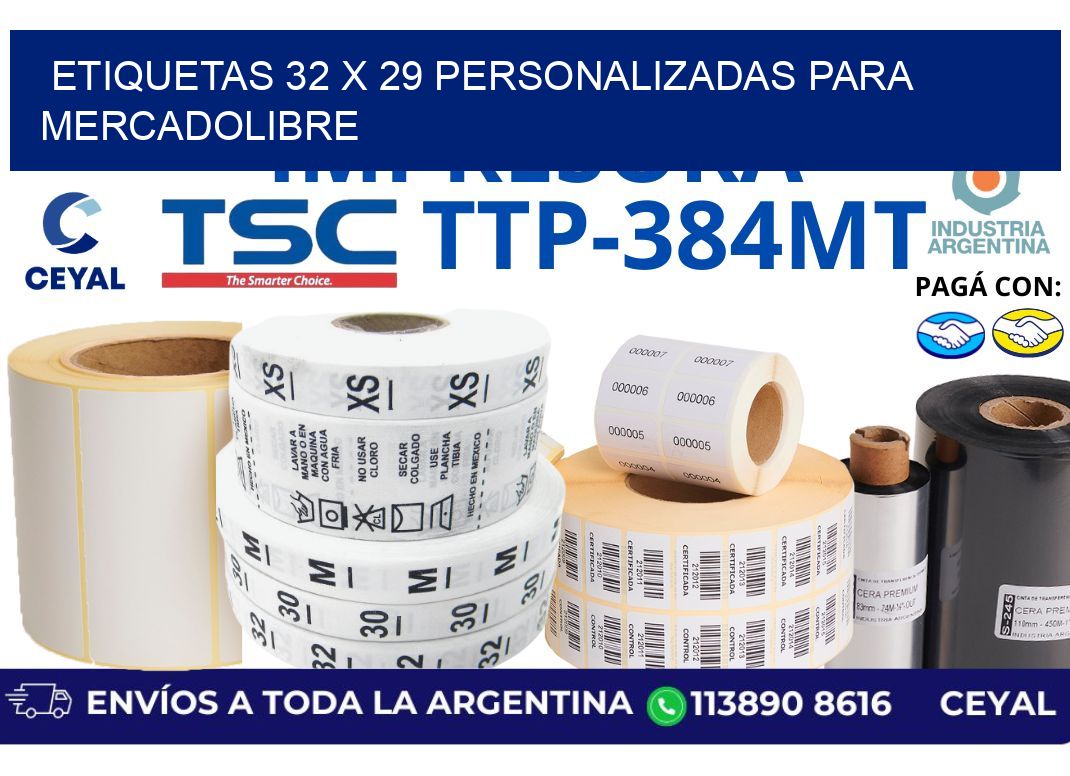 etiquetas 32 x 29 personalizadas para mercadolibre